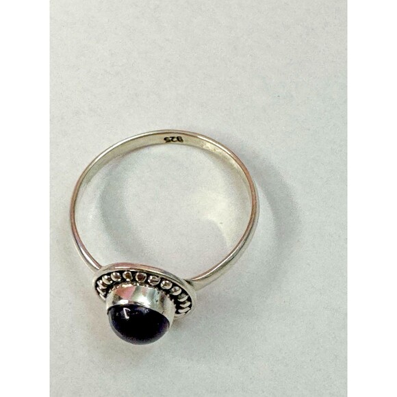 New 925 Amethyst Ring Size 8.5 – Purple Cabochon Halo - Picture 4 of 11